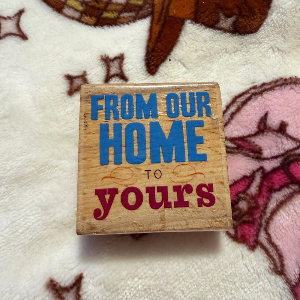 Blue and Red Home Design Stamp - From Our Home To Yours